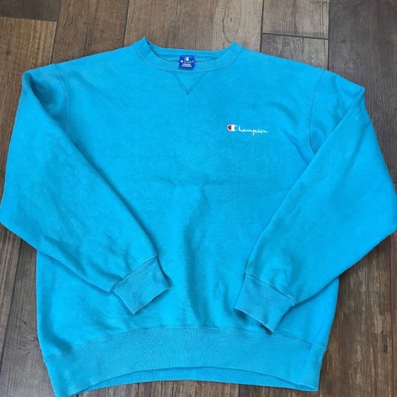 teal champion crewneck